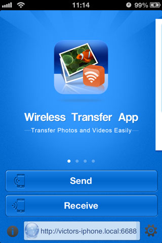 Wireless Transfer App for iPhone